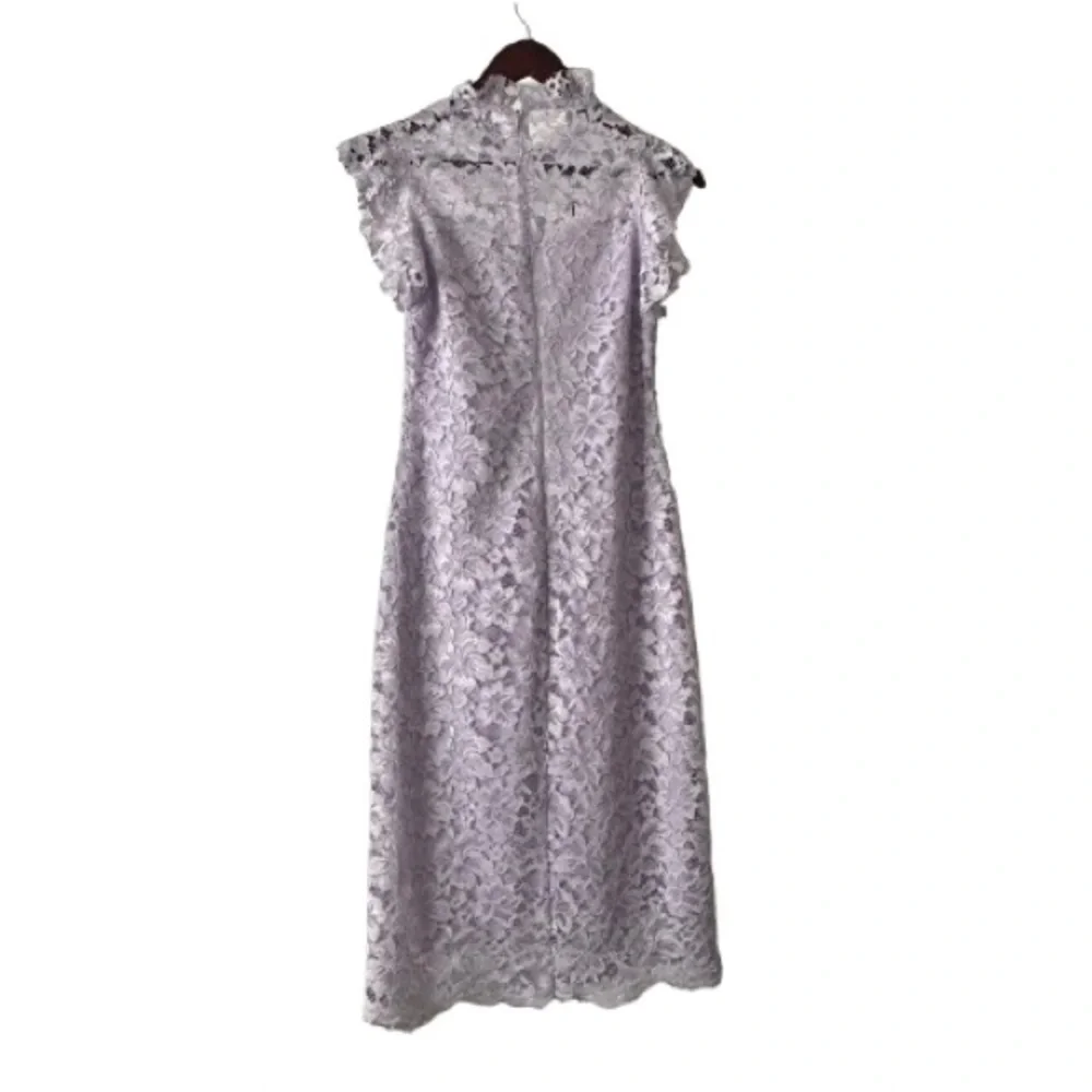 Enfocus Studio Women's 6 Purple/Lavender Sleeveless Sheath Midi Dress Mock Neck - Picture 9 of 13